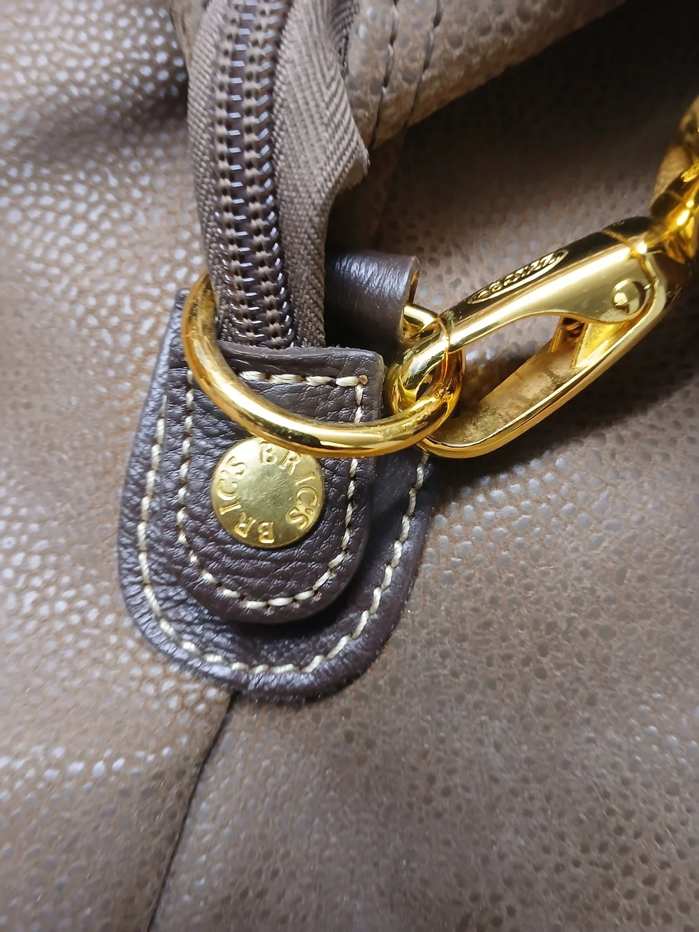 Bric's Taupe-Brown Weekender Duffel with Dark Brown Trim